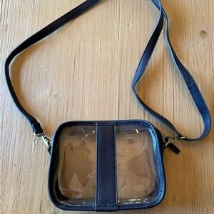 Joy Susan Transparent Bag with navy blue Accents